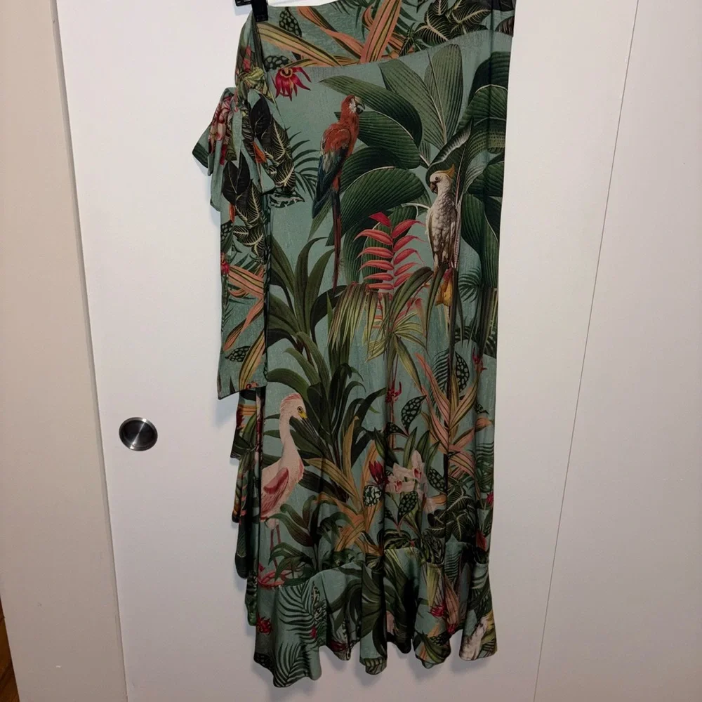 PatBo Paradise Wrap-Effect Ruffled Skirt